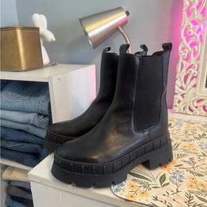 Steve Madden Black Chunky Ankle Boots